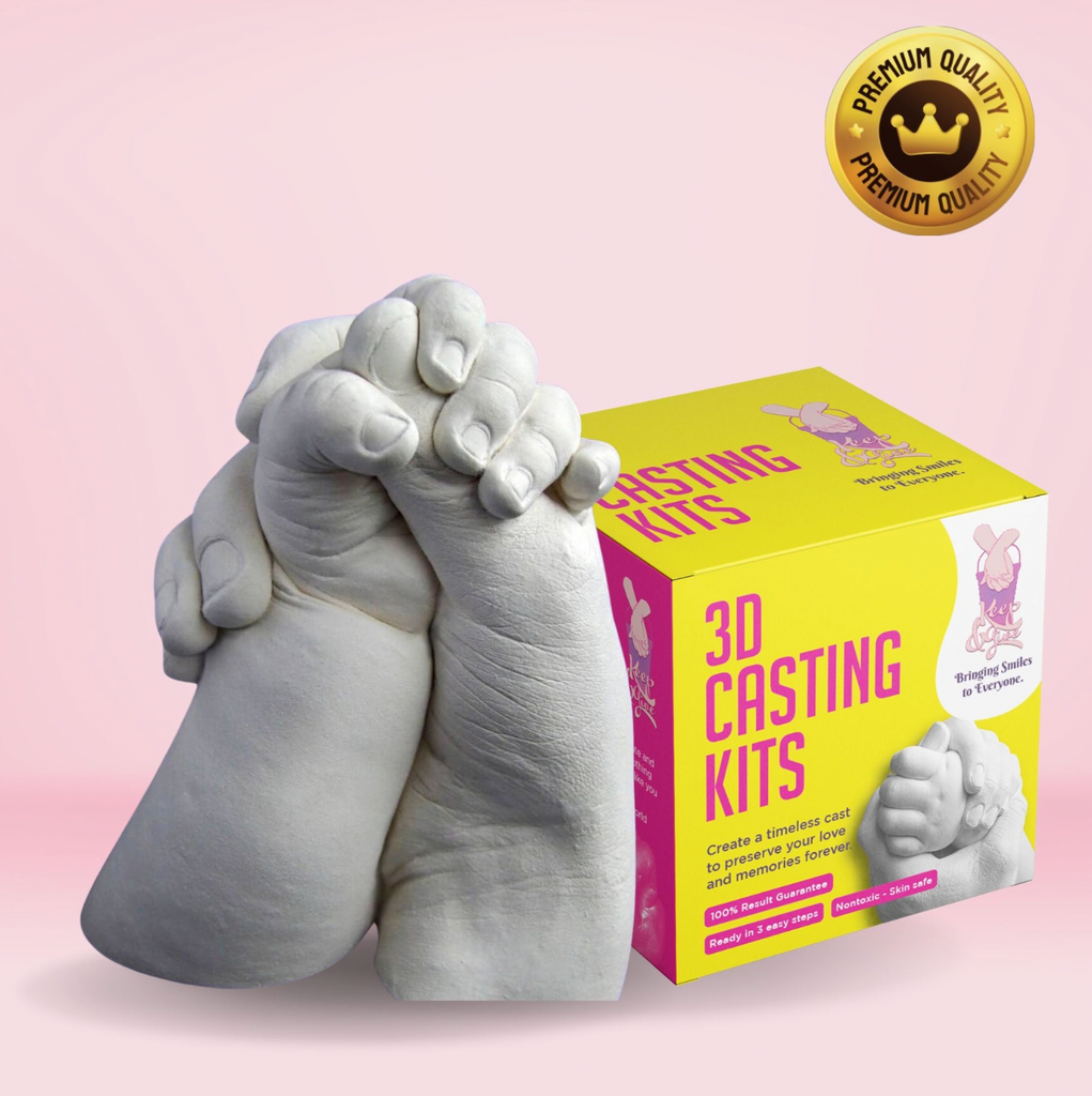 Baby Keepsake DIY Hand Casting Kit 3D Hand Print Powder Statue Molding Kit